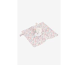 DMC - Rabbit embroidery comforter - Folk collection - Cross stitch, Aida fabric 7pts/cm | Personalise: name, patterns, date of birth - Unique and personal baby gift idea for a girl/boy