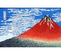 DMC - Red Mount Fuji by Katsushika Hokusai Advanced Cross Stitch Kit