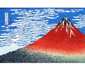 DMC - Red Mount Fuji by Katsushika Hokusai Advanced Cross Stitch Kit