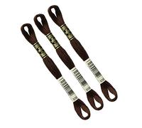 DMC - Set of 3 skeins | Moulded embroidery thread 117MC BROWN | 100% cotton