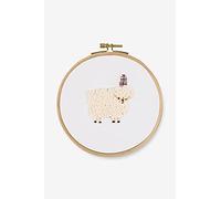 DMC - Sheep Kit, Includes 100% Printed Cotton Fabric, Embroidery Threads, Bamboo Hoop and Instructions