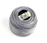 DMC Size 8 Cotton Perle Thread 80m 318 Grey - per 10 gram Ball
