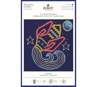 DMC Star Sign Cross Stitch Kit - Aquarius, Includes Aida Fabric 5.5pts/cm, Mouliné Étoile Thread, Needle and Chart
