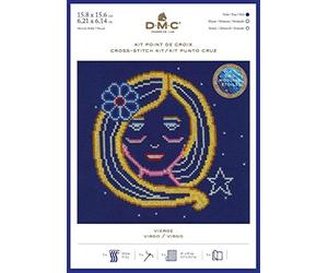 DMC Star Sign Cross Stitch Kit - Virgo, Includes Aida Fabric 5.5pts/cm, Mouliné Étoile Thread, Needle and Chart
