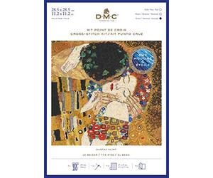 DMC Stitch Kit The Kiss, Includes The Canvas Helped 6 pts/cm, Needle, Mouliné Threads and Instructions