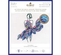 DMC Stitch Kit Tutu Blue, Includes Embroidery Threads, Needle, Canvas Aida and Instructions