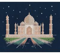 DMC Taj Mahal at Night Cross Stitch Kit, Includes Aida 14 Count Fabric, Stranded Cotton, Needle and Instructions