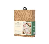 DMC Tranquil Rose Cross Stitch Duo Kit, Includes 8 Skeins of Stranded Cotton, 2 Pieces of 14ct Aida Fabric, Embroidery Needle, Wooden Hoop and Instructions