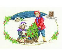 DMC Vintage The Christmas Tree Cross Stitch Kit, 100 Percent Cotton, Multi-Colour