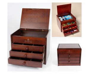 DMC Wooden Collectors Box Includes 1x Skein of all 120 Stranded Cotton Threads