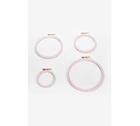 DMC Wooden Round Embroidery Drum, Wood - Pink (10.5x1.5x10.5cm)
