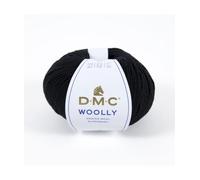 DMC Woolly Merino Yarn, Black (02), 50g