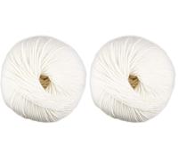 DMC Woolly Merino Yarn, Colour (01), White, 50g (Pack of 2)