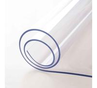 DMCHENGMA 2mm Thick Plastic Table Cover Clear PVC Desk Protector Mat 90x190cm/100x200cm Waterproof Easy Cleaning Desk Pad Transparent Vinyl Tablecloth(70x140cm/27.6x55.1in)