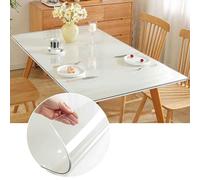 DMCHENGMA Clear PVC Table Protector Mat Plastic Table Cover 2MM Thick Wipeable Vinyl Tablecloth Protective Furniture Desktop Liner(80x140cm/31.5x55.1in)