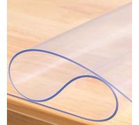 DMCHENGMA Heavy-Duty Clear Table Cover Protector Film, 2mm Thick Waterproof Plastic Tablecloth, 90x150cm/100x160cm Non-Slip Table Cloth(90x160cm/35.4x63in)