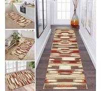 DMCHENGMA Modern Runner Rug for Entrance, Multicoloured Rectangular Patterned Very Long Hallway Carpet Runners(70×350cm/2.3ft×11.5ft)