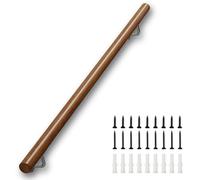 DMCHENGMA Non-Slip Solid Wood Stair Railing Kit - Wall Mounted Handrail with Brackets for Interior Steps and Decks(50cm/20in)