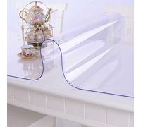 DMCHENGMA Tablecloth Protector Mat Crystal Clear Vinyl 2mm Thick Clear Table Top Protector Sheet 100% Waterproof Oilproof Stain Resistant Wipeable Transparent Vinyl Desk Film(80x160cm/31.5x63in)
