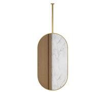 DMCHENGMA Wall Mirrors for Bathroom, Gold Oval Bathroom Mirror, Suspended Mirror with Metal Frame Vertical Hotel Hanging Mirrors - Boom can be customizable (Size : 40cmx60cm)