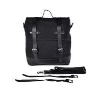 Dmcsx Waterproof Saddle Bag Vintage Men's Canvas Crazy Horse Leather Shoulder Messenger Bag Computer Bag Motorcycle Bag(Black 2)