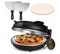 DMD Collective - 12'' Electric Pizza Oven with Stone Base, Glass Window & 2 Pizza Paddles | Countertop Pizza Maker, Thermostat Control, 15min Timer, Portable Tabletop Oven 1200W