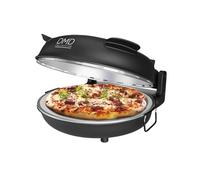 DMD Collective - 12'' Electric Pizza Oven with Stone Base, Glass Window & 2 Pizza Paddles | Countertop Pizza Maker, Thermostat Control, 15min Timer | Portable Tabletop Oven 1200W