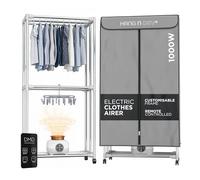 DMD Collective - 2-Tier Electric Clothes Dryer Indoor, Heated Clothes Airer | 180-Minute Timer, Auto Power-Off, Remote Control and Pegs Included, Energy-Efficient Drying, 15kg Capacity