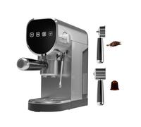 DMD Collective - 3-In-1 Stainless Steel Barista Espresso Coffee Machine, 20-Bar Single & Double Shot - Ground Coffee, Milk Frother & Capsule Compatible, 1L Detatchable Water Tank, Latte, Cappuccino