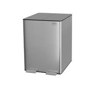 DMD Collective 30L Double Recycling Kitchen Bin - Dual Compartment Pedal Bin - Silver