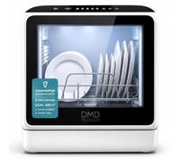 DMD Collective - 5L Table Top Dishwasher, Compact Mini Dishwasher, White | Built-In 5L Tank, 1.65m Power Cord, Touch Control, LED Display, Drying Cycle, Fruit Wash, No Plumbing Required