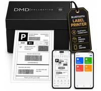 DMD Collective - Bluetooth Label Printer, 4x6 Thermal Shipping Label Printer, Wireless for Phone & iOS, USB for Mac, Windows & Chromebook, Compatible with Etsy, Shopify, Royal Mail, Evri & Vinted