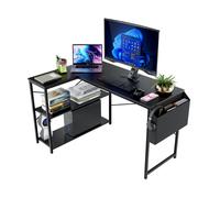 DMD Collective DeskMate L-Shaped Desk - Reversible Corner Desk with Storage Shelves