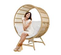 DMD Collective Dmd Azalea Standing Chair With Super Soft Cushion, Pe Resin Rattan With Steel Frame