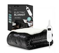 DMD Collective Dmd Heated Electric Throw Blanket, Fleece Sherpa, 9 Heat Settings & Timer, 120 X 160Cm