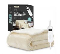 DMD Collective Dmd Heated Electric Throw Blanket, Fleece Sherpa, 9 Heat Settings & Timer, 120 X 160Cm