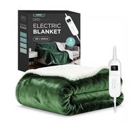 DMD Collective Dmd Heated Electric Throw Blanket, Fleece Sherpa, 9 Heat Settings & Timer, 150X200Cm
