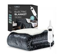 DMD Collective Dmd Heated Electric Throw Blanket, Fleece Sherpa, 9 Heat Settings & Timer, 180 X 200Cm