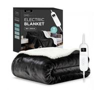 DMD Collective Dmd Heated Electric Throw Blanket, Fleece Sherpa, 9 Heat Settings & Timer, 180 X 200Cm