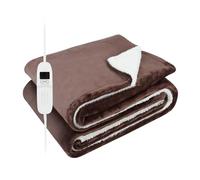 DMD Collective - Electric Blanket, Heated Blanket, 1-9 Heat Settings, 9 Timer Settings with Auto-Shut Off & LED Display, Throw Blanket For Home, Office, Machine Washable (Brown, 120cm x 160cm)