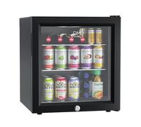 DMD Collective - Glass Mini Fridge, 50L Beer, Wine & Drink Chiller with LED Light, With Lock + Key, Countertop Fridge with Reversible Door, Mini Bar For Bedroom, Office, Kitchen, Home
