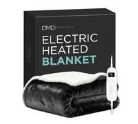 DMD Collective - Heated Blanket, Electric Blanket 150x200cm, Black | 9 Heat Settings, 9 Time Settings, LED Display Controller, Auto Shut-Off, Machine Washable Soft Fleece, 160W