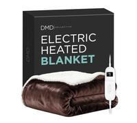 DMD Collective - Heated Blanket, Electric Blanket 180x200cm, Brown | 9 Heat Settings, 9 Time Settings, LED Display Controller, Auto Shut-Off, Machine Washable Soft Fleece, 160W