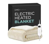 DMD Collective Dmd Heated Electric Throw Blanket, Fleece Sherpa, 9 Heat Settings & Timer, 180 X 200Cm