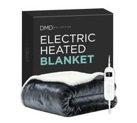 DMD Collective - Heated Blanket, Electric Blanket 180x200cm, Grey | 9 Heat Settings, 9 Time Settings, LED Display Controller, Auto Shut-Off, Machine Washable Soft Fleece, 160W