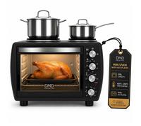 DMD Collective Men's 35L Mini Oven with Hot Plates, 100-250 Degree Temperature Control, 120min Timer, Wire Rack & Baking Tray in Black DMD Collective Black