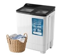 DMD Collective - Portable Washing Machine, 4KG Wash, 3KG Spin Dryer | 15 Min Wash, 5 Min Spin, Auto Shut Off, Stainless Steel Spin Drum, 1.5m Power Cord, Drain Pump, Camping Travel Dorm Apartment