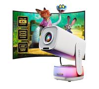 DMD Collective - Projector, Mini Projector 4k, Outdoor Projector | 4K Support, 30-200" Display, 9000 Lumen FHD, 1080P, WiFi 6, Bluetooth, Rotatable Design, Short Throw for Bedroom, Outdoor