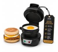 DMD Collective - Sandwich Maker, Grilled Toastie Maker, Breakfast Muffin | Non-Stick Cooking Plates, Egg Cooker Ring, Easy-Clean Design, Makes Breakfast Muffins, Toasties And Grilled Sandwiches, 600W