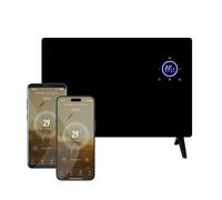 DMD | Wifi Enabled Smart Heater, Tempered Glass, Touch Screen Control, 5-50 Degree Temperature 24hr Timer | Free Standing and Wall Mounted Brackets Supplied (2000 Watt)